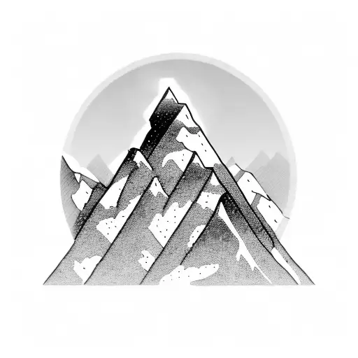 A majestic mountain range with a silhouette of a soldier standing proudly on top, representing your dedication and love for your family and the military. tattoo design idea