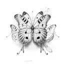"in gods timing" with butterflies  tattoo design idea