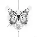 "in gods timing" with butterflies  tattoo design idea