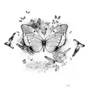"in gods timing" with butterflies  tattoo design idea