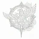 hapoel tel aviv symbol with shade inside tattoo design idea