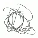 hope written red string tattoo design idea