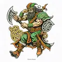 irish celtic warrior  tattoo design idea