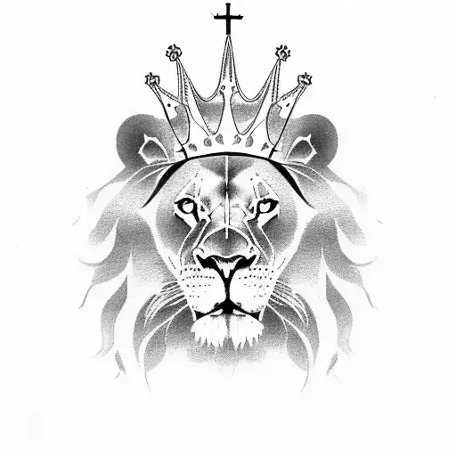 christianity 3 lion with crown  tattoo design idea