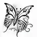 flower butterfly tattoo design idea