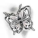 flower butterfly tattoo design idea