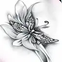 flower butterfly tattoo design idea