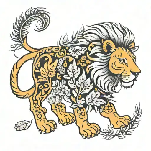 london lion and silver fern tattoo design idea
