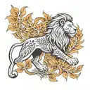london lion and silver fern tattoo design idea