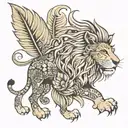 london lion and silver fern tattoo design idea