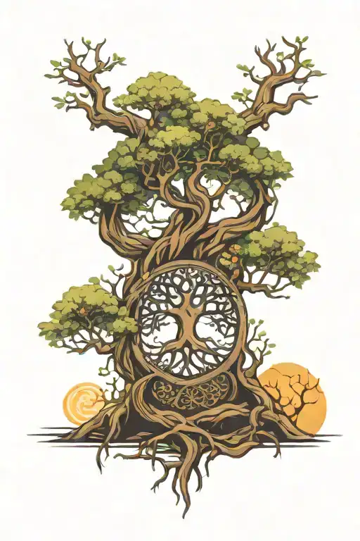 yggdrasil tree of life tattoo design idea