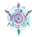 dream catcher with virgo constellation tattoo design idea