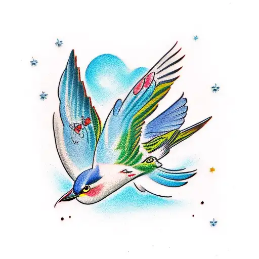 3 little birds symbolising peace  tattoo design idea