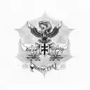serenity prayer German font tattoo design idea