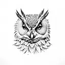 european eagle owl tattoo design idea