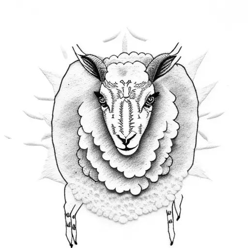 embroidered lamb  tattoo design idea