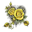 65 yellow roses heart shape   tattoo design idea