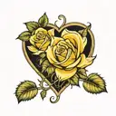 65 yellow roses heart shape   tattoo design idea