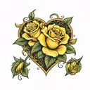 65 yellow roses heart shape   tattoo design idea