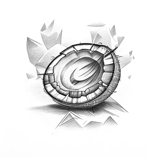 coconut with sunglasses tattoo design idea