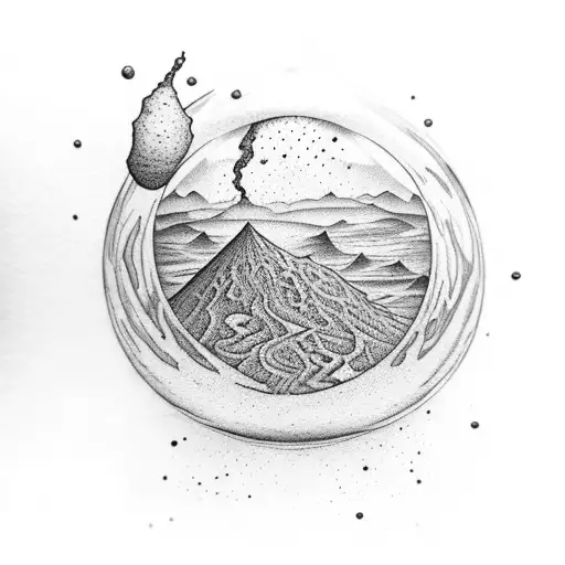 hourglass with hands putting sand in the top and the bottom part cracked spilling out sand building the earth tattoo design idea