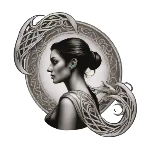 morrigan celtic goddess tattoo design idea