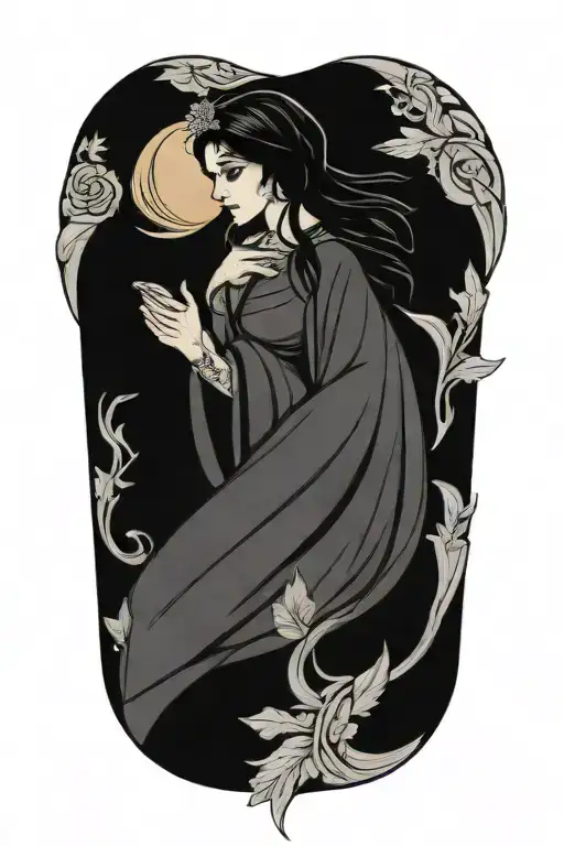 morrigan celtic goddess tattoo design idea