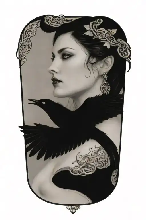 morrigan celtic goddess tattoo design idea