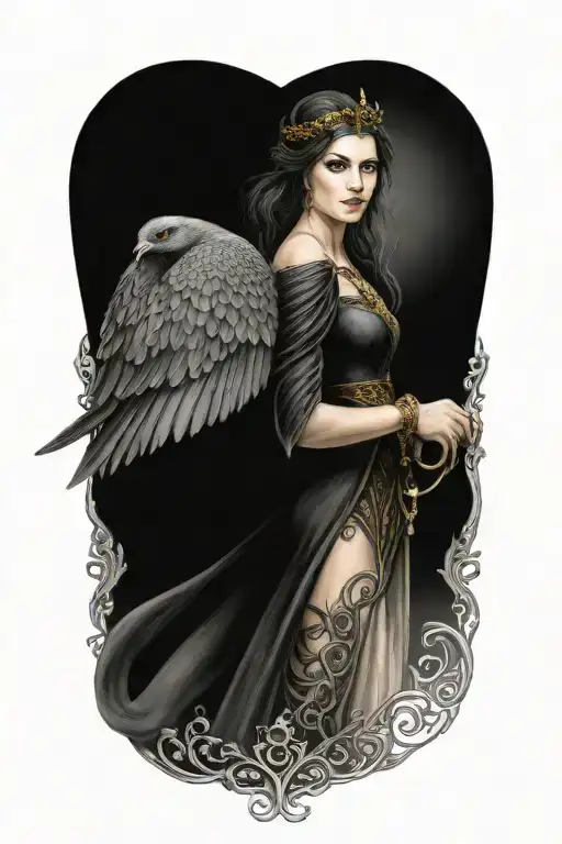 morrigan celtic goddess tattoo design idea
