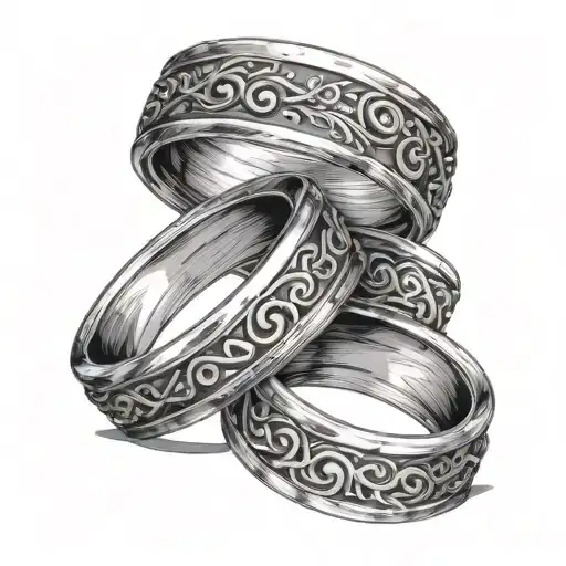 wedding rings tattoo design idea