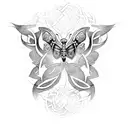 Celtic Butterfly Lunar tattoo design idea