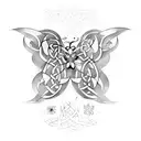 Celtic Butterfly Lunar tattoo design idea