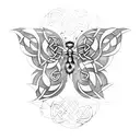 Celtic Butterfly Lunar tattoo design idea