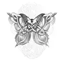 Celtic Butterfly Lunar tattoo design idea