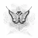 Celtic Butterfly Lunar tattoo design idea