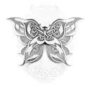 Celtic Butterfly Lunar tattoo design idea