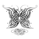 Celtic Butterfly Lunar tattoo design idea