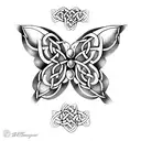 Celtic Butterfly Lunar tattoo design idea