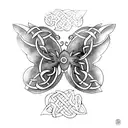 Celtic Butterfly Lunar tattoo design idea