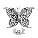 Celtic Butterfly Lunar tattoo design idea