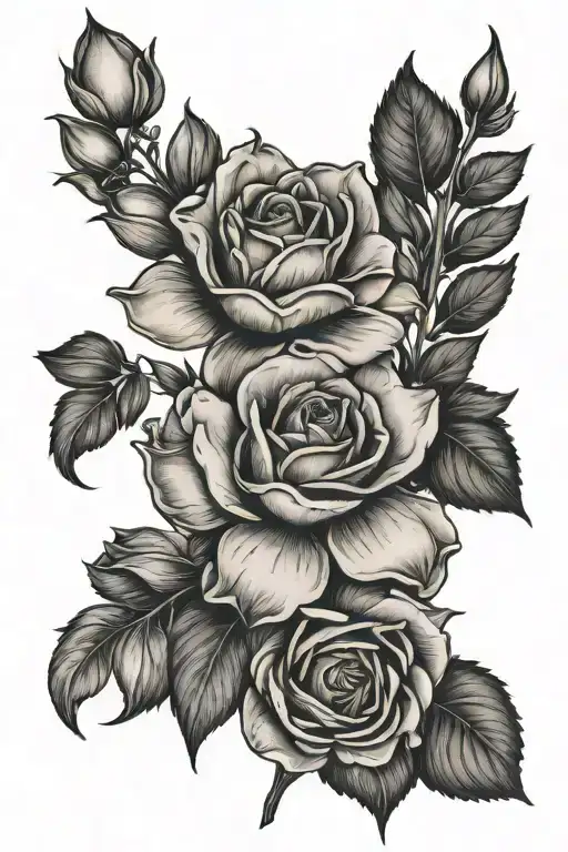 carnation rose snowdrop honeysuckle flowers tattoo design idea