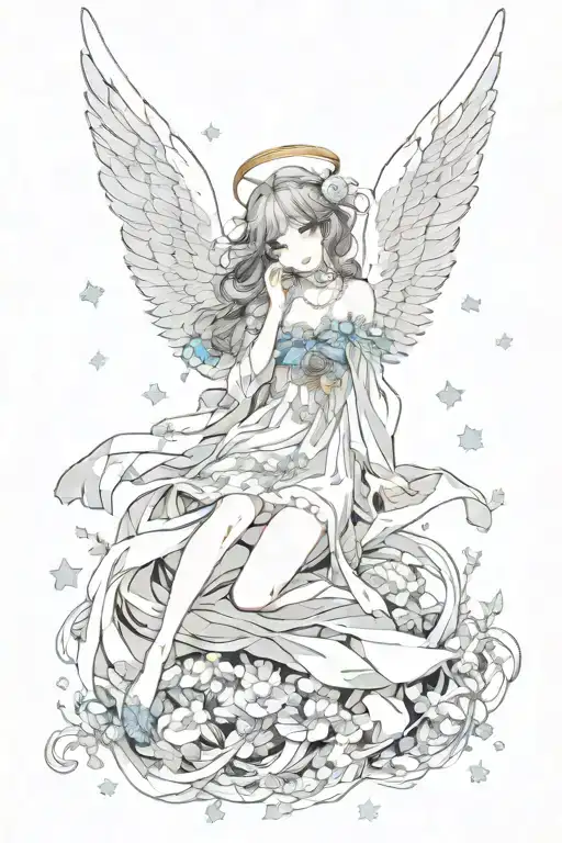 falling angel ayni tattoo design idea