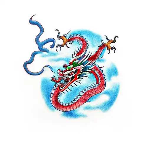 Chinese dragon that wraps around arm   tattoo design idea