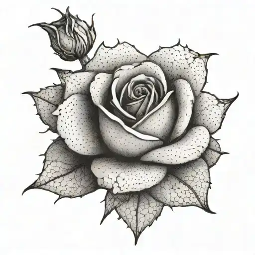 make me a drawing of a minimalist rose in pencil tattoo design idea