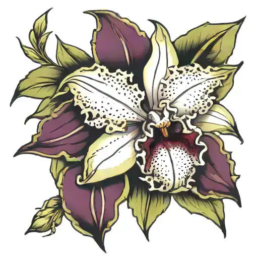 Cattleya tattoo design idea