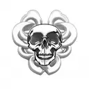 candy skulls in heart shape tattoo design idea