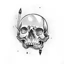candy skulls in heart shape tattoo design idea