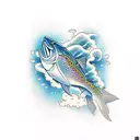 trout tattoo design idea