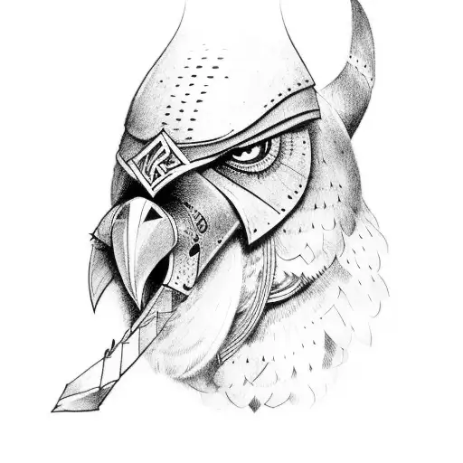 crow and viking compose tattoo design idea