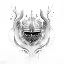 crow an viking tattoo design idea